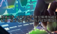 16只股票型ETF份额增加超1亿份 易方达沪深300医药ETF增加5